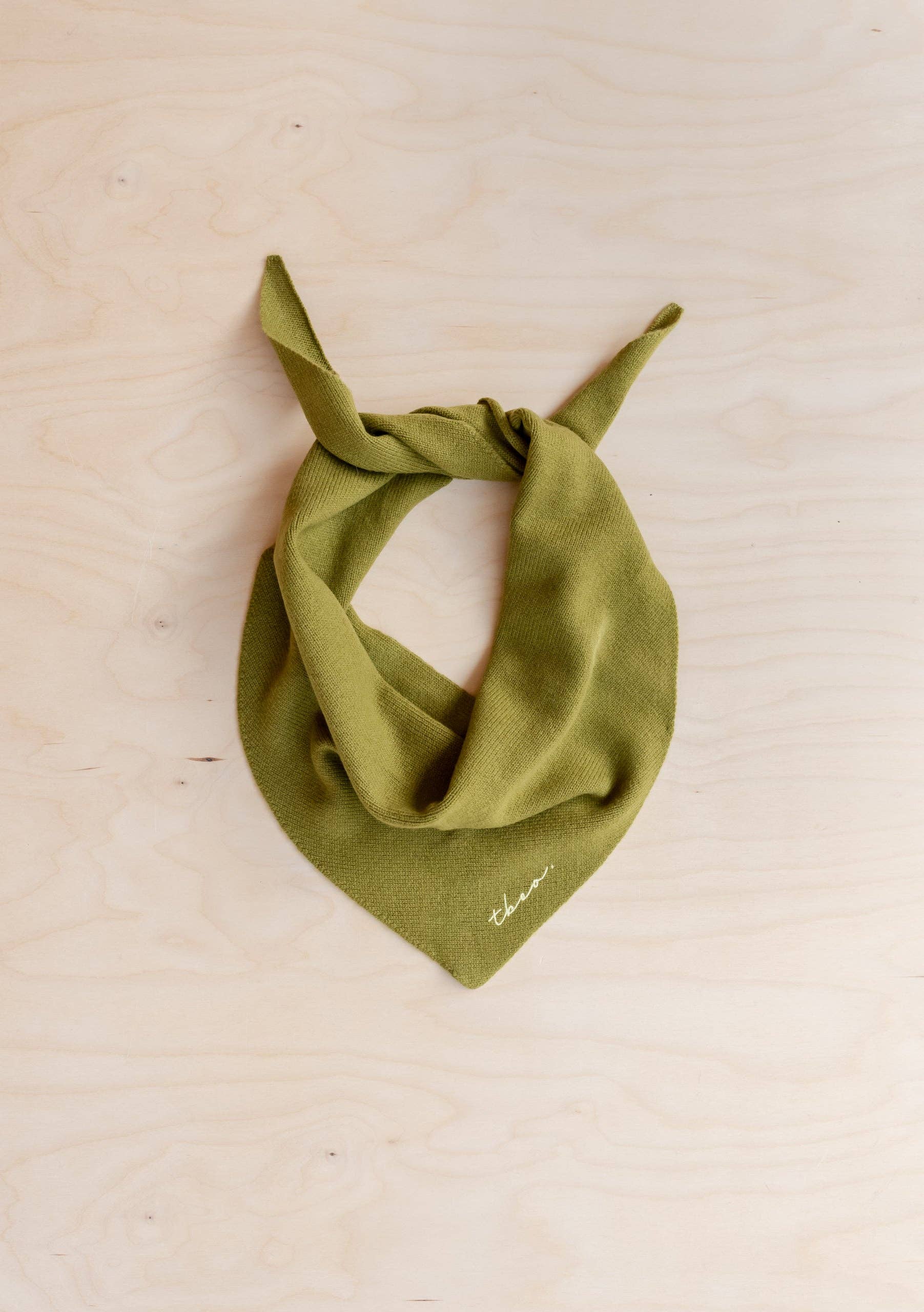 TBCo – wholesale Scarf – Women's – Merino Triangle Scarf in Olive1