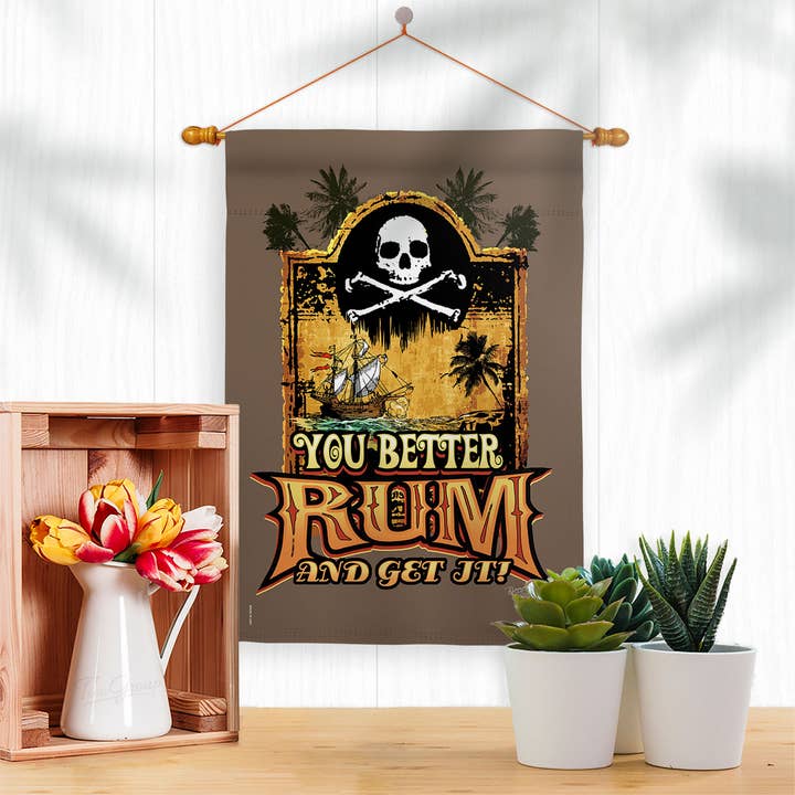 Two Group Flag Co - Wholesale Vlag - Je kunt beter Rum & Get It Coastal Pirate Cocktail Decor Vlag