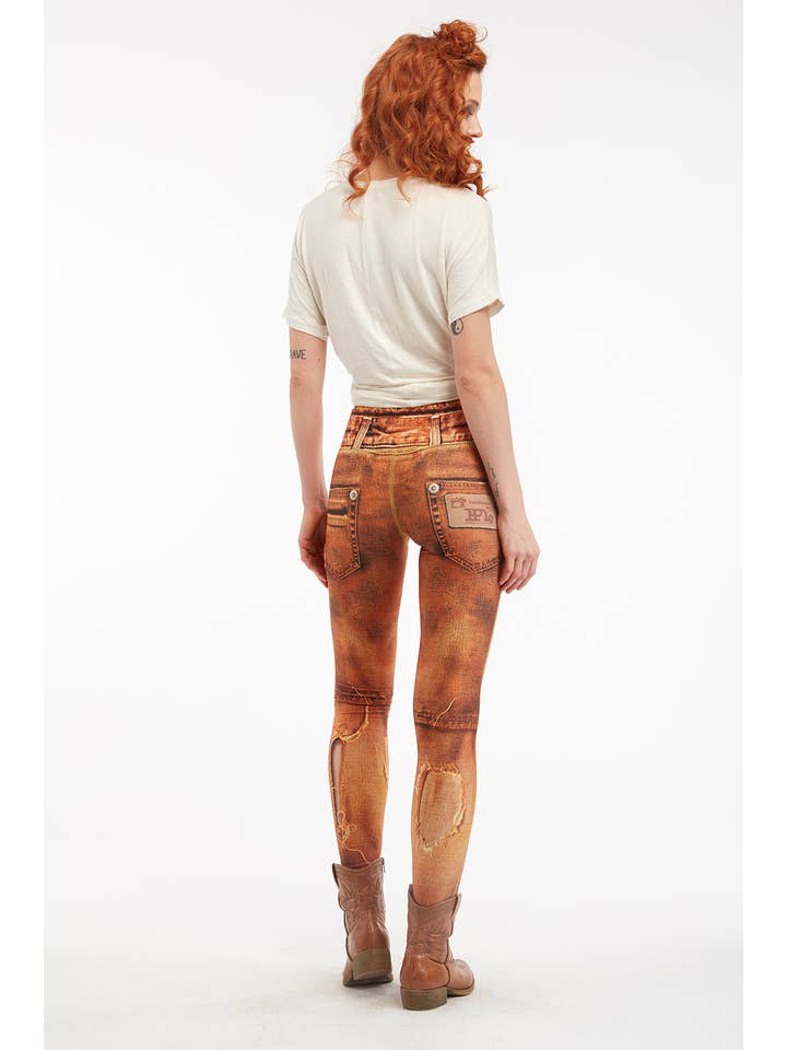 IPNG Design - Vente Legging tendance – femme - Legging à imprimé jean déchiré - Basique20