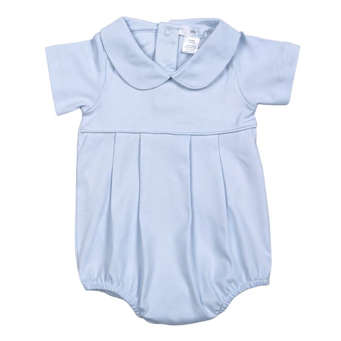 Baby Loren - Wholesale Bodysuit (Non-Footed) - Baby - BLU-230 Blue baby collar Pima bubble