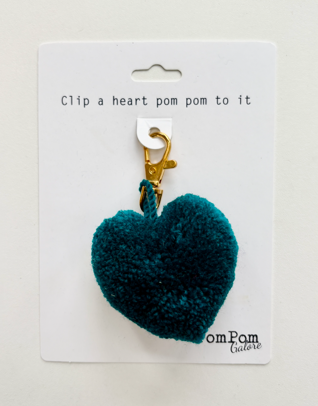 PomPom Galore – wholesale Hair clip – Women’s – Jade Green pom pom heart Clip 0