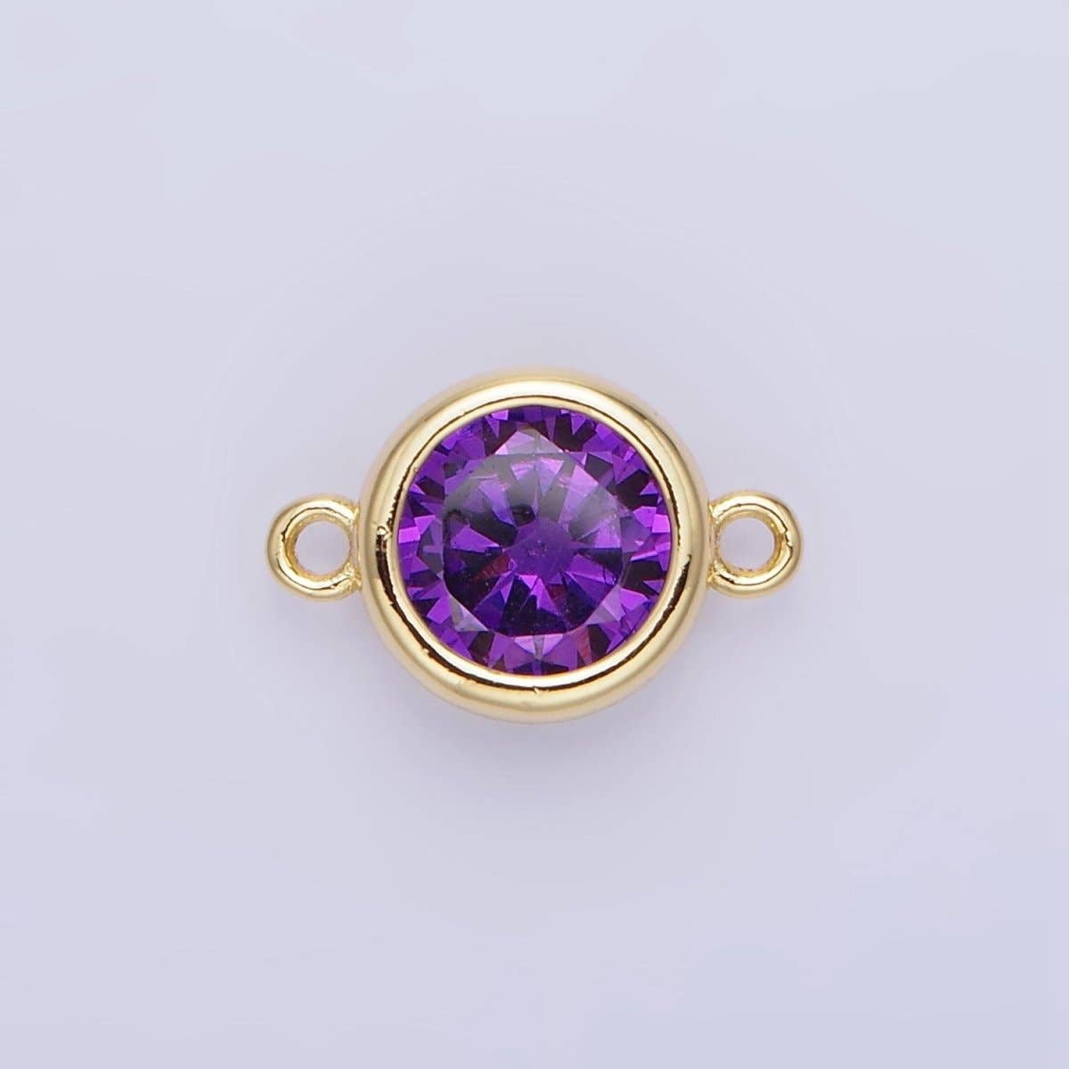 Aim Eternal - Wholesale Individual Charm/Pendant - 14K Gold Filled Birthstone CZ Round Bezel Connector | G937 - G9447