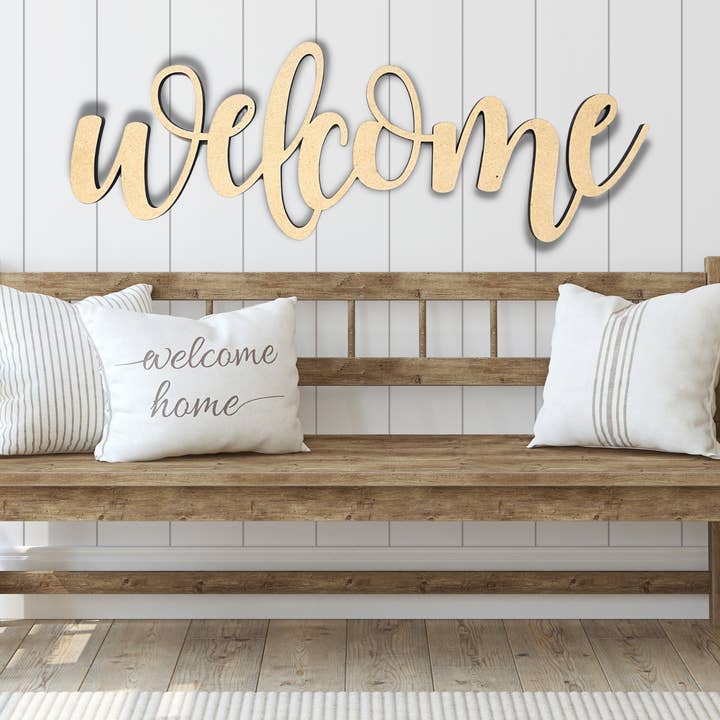 Connected Letters | Welcome Word | Wooden Word Cutouts and other Purchase Wholesale mdf cutouts. Free Returns & Net 60 Terms on Faire trending on Faire.
