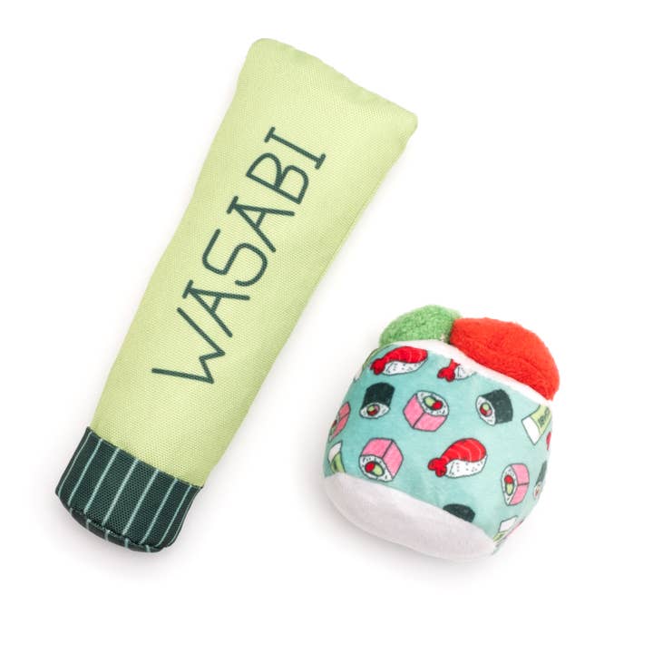 Wasabi & Sushi Cat Toy Set for wholesale by The Worthy Dog