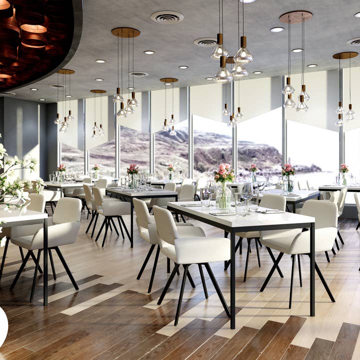 39F Inc. - Wholesale Patio Set - 5-Piece Dining Set 59” Table with Swivel Chair ForRestaurant