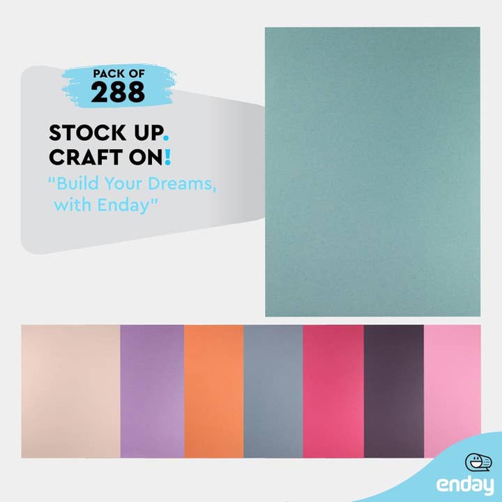 enday - Venta al por mayor Material para manualidades - Papel de construcción, 9 x 12 pulgadas, multicolor, 8 colores (paquete de 96)4