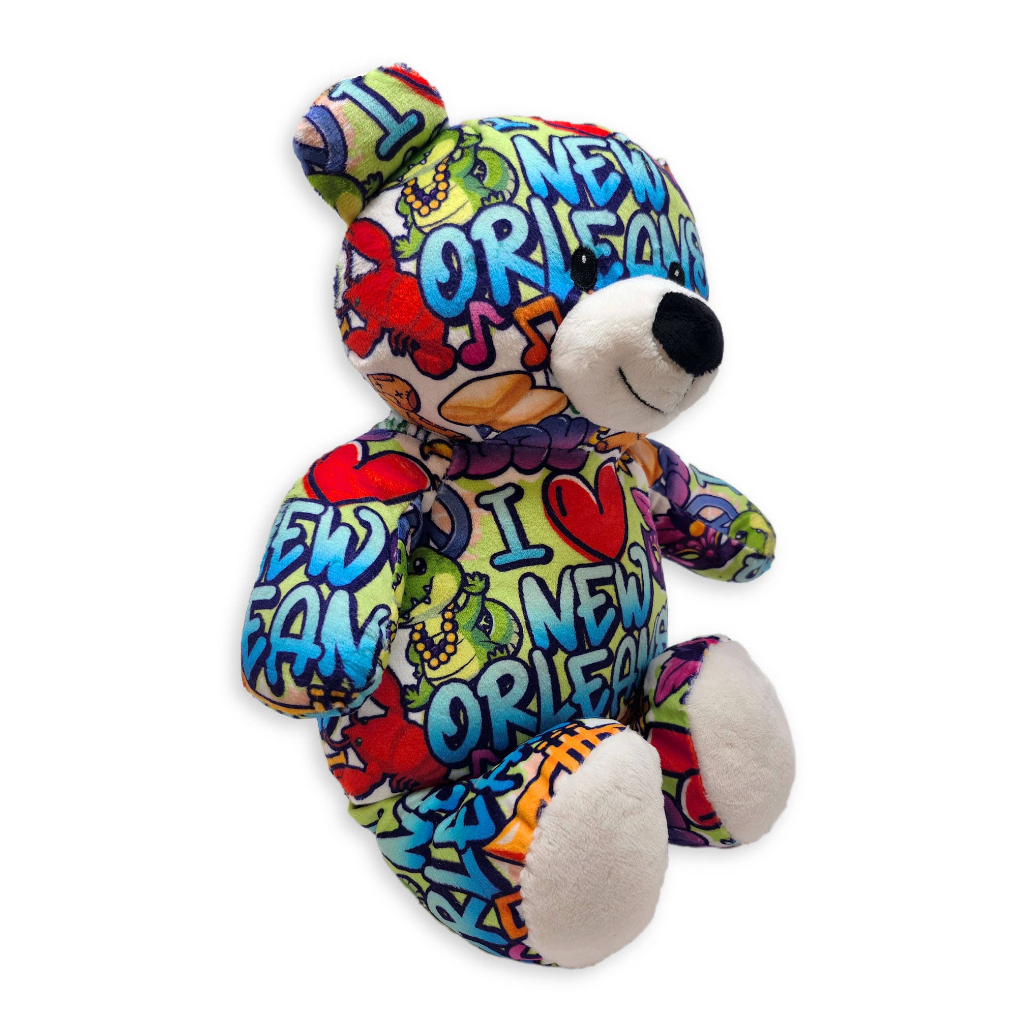 Plushology® by RGU - Wholesale Stuffed/Plush Toy - Kids & Baby - 10" New Orleans Graffiti Teddy Bear • Eco1