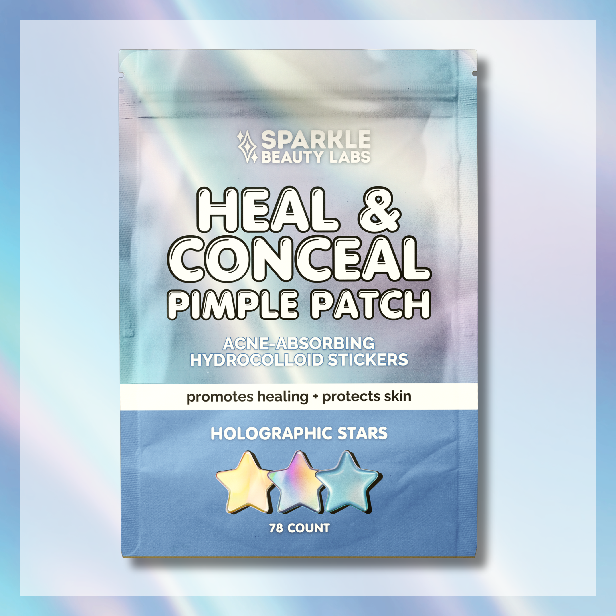 Sparkle Beauty Labs - Wholesale Acne/Hydrocolloid Patch - Heal & Conceal Pimple Patch ⭐️ Holographic Stars (78 count)3