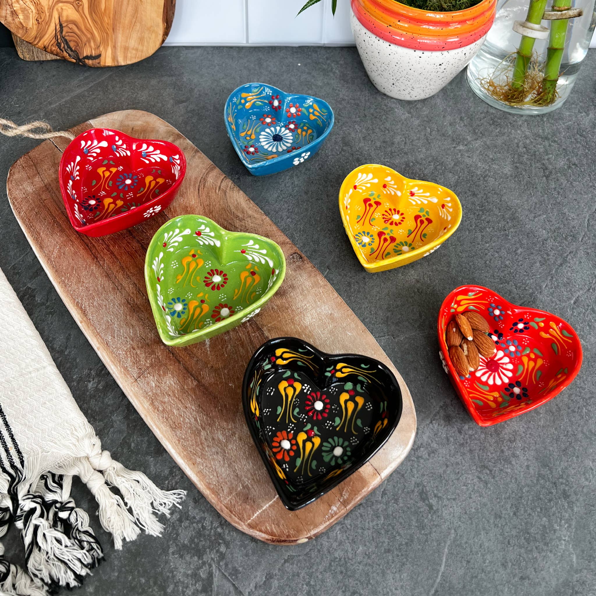 Umays Boho - Wholesale Decorative Plate/Dish/Bowl - Heart Shaped Trinket Dish, Pinch Bowls, Cute Kitchen Decor1