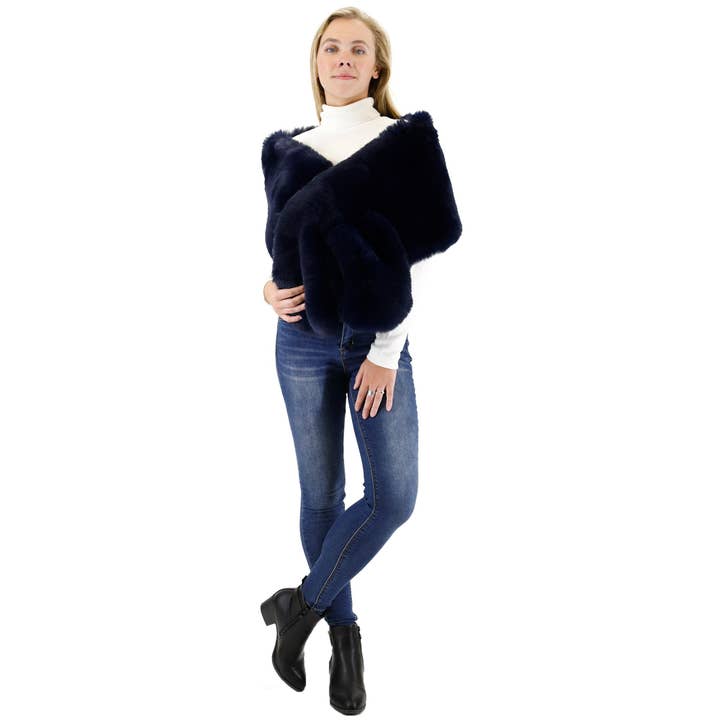 TAPA fashion - Wholesale Fur/faux fur coat – Women's - Mink Fur Shawl Wide P3735 (3PC)29