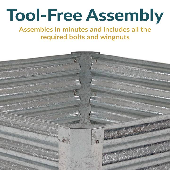 Sunnydaze Decor - Wholesale Planter Box - Corrugated Steel Hexagon Raised Garden Bed - Gray - 40 in4