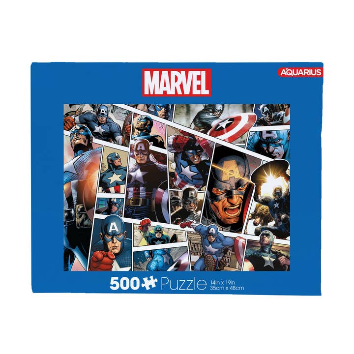 Marvel Captain America Panels 500-teiliges Puzzle für den Großhandel von AQUARIUS, GAMAGO, ICUP, & ROCK SAWS by NMR Brands