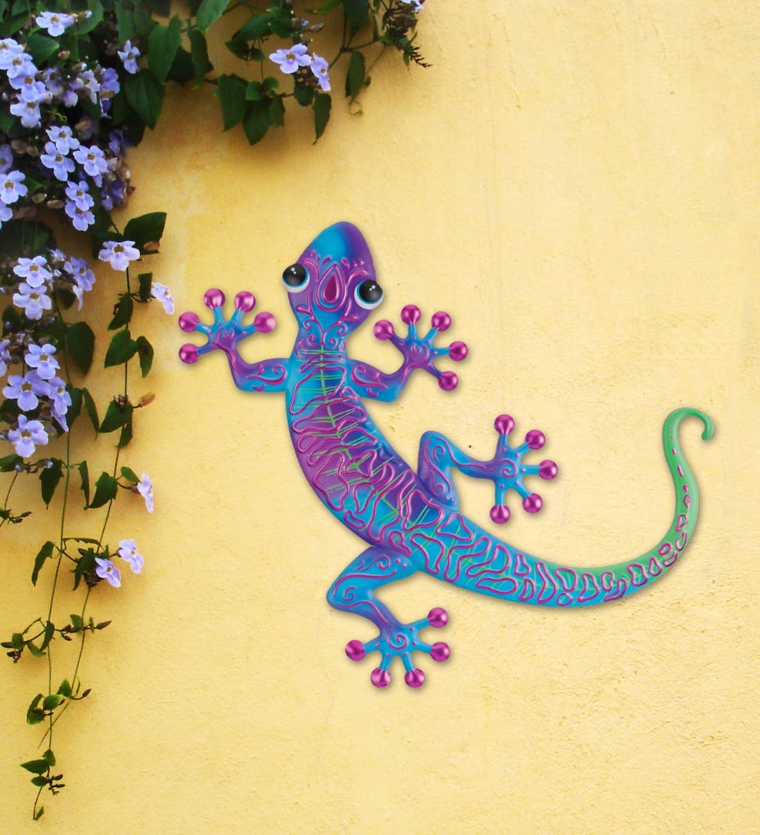 Multi Swirl Gecko Wall Decor 16" - Purple for wholesale on Faire1