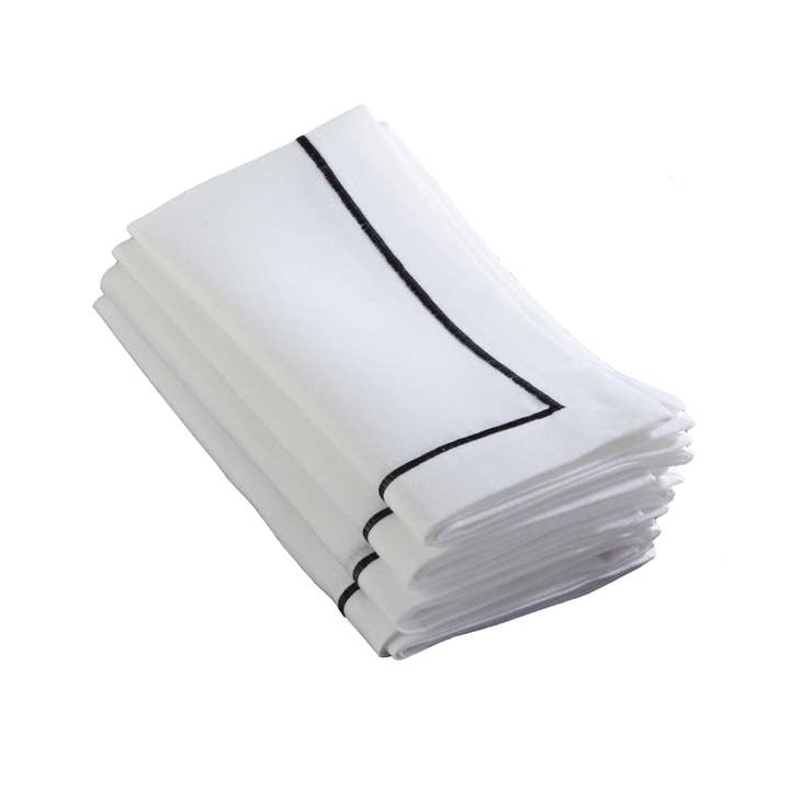 Saro Lifestyle - Wholesale Dinner & Cloth Napkin - Embroidered Line Design Napkin