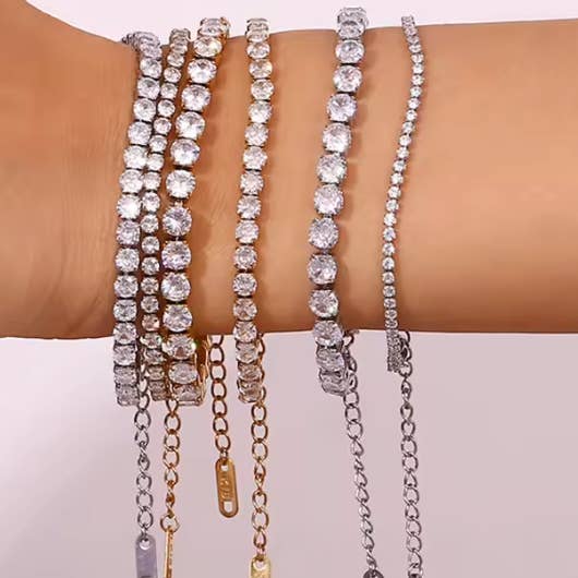 HoopLa - Venta al por mayor Pulseras de tenis - Pulsera Tennis de acero inoxidable con circonita9