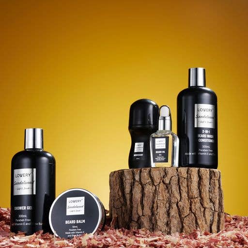 Lovery - Wholesale Bath & Body Set - Men's - Luxury Beard Grooming Kit for Men, Sandalwood Bath Gift Set