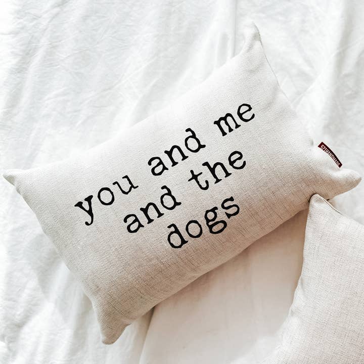 You and Me and the Dogs Throw Pillow for wholesale by 521handmade