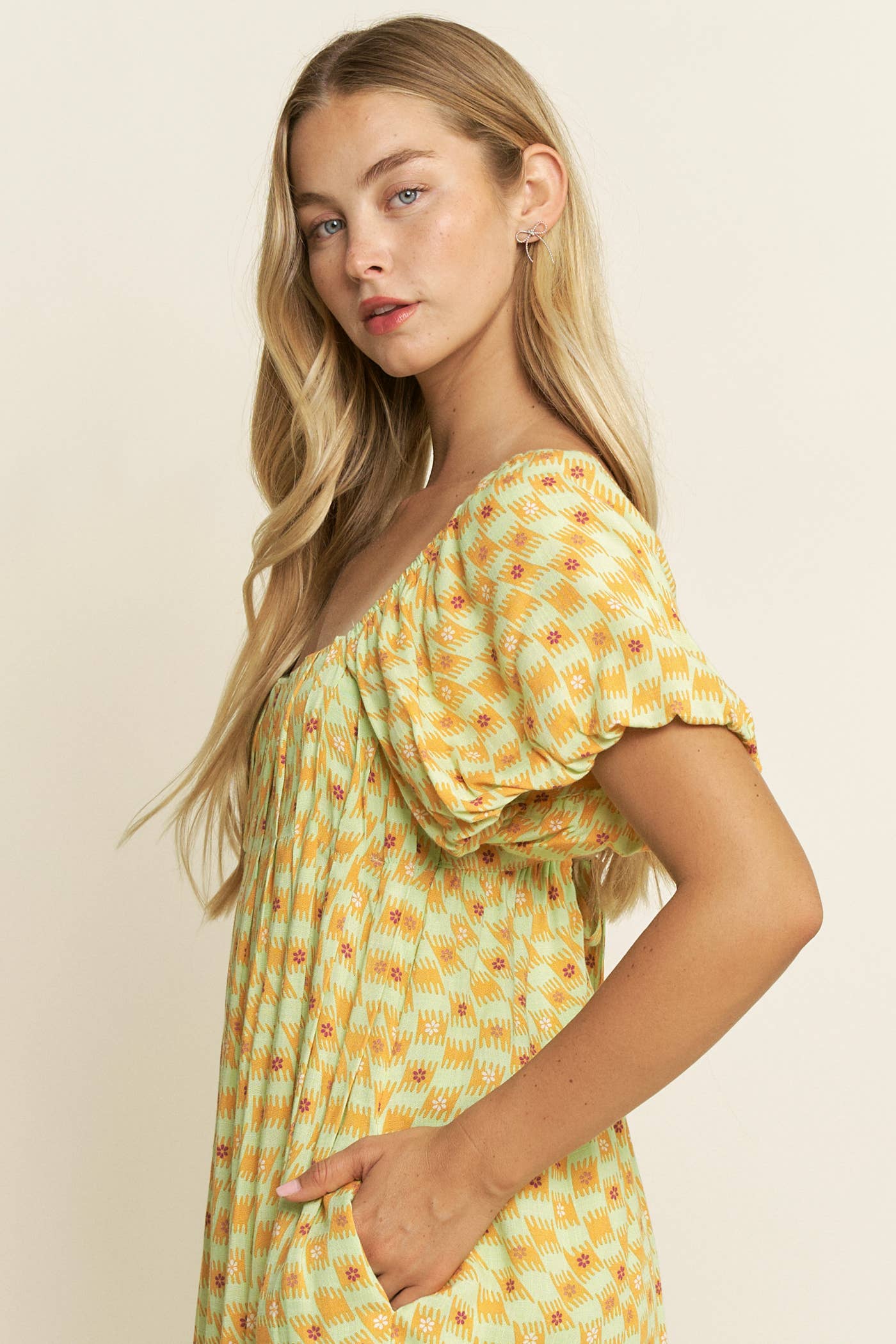 Hersy - Wholesale Dress - Women's - PUFF SLEEVE MINI DRESS- HD02204