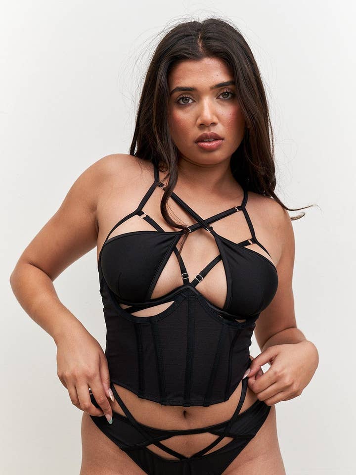 Larisa Corset Top - Underbust Corset Recycled Black and other Purchase Wholesale corset. Free Returns & Net 60 Terms on Faire trending on Faire.