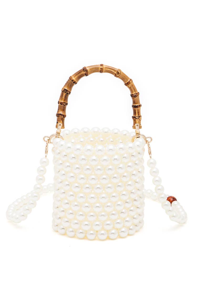 Artini Accessories - Wholesale Clutch Bag - Women's - Bamboo Top Handle Beaded Bucket Clutch Bag5