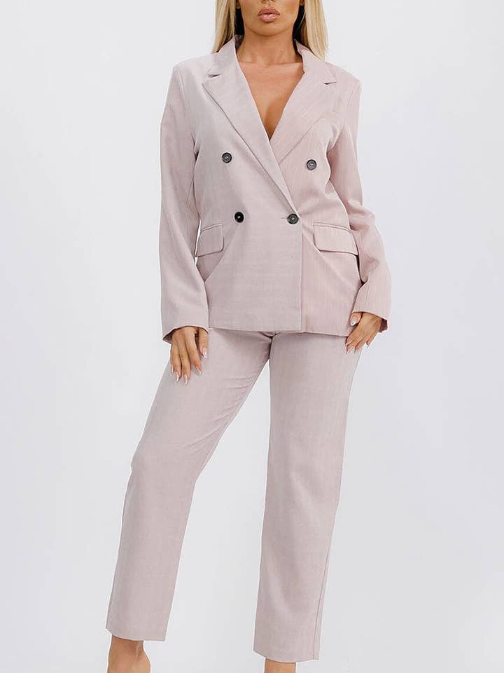 PANTALONI A RIGHE CON TASCHE A CHIUSURA A BOTTONE A CONTRASTO per la vendita all'ingrosso da parte di ROUSSEAU