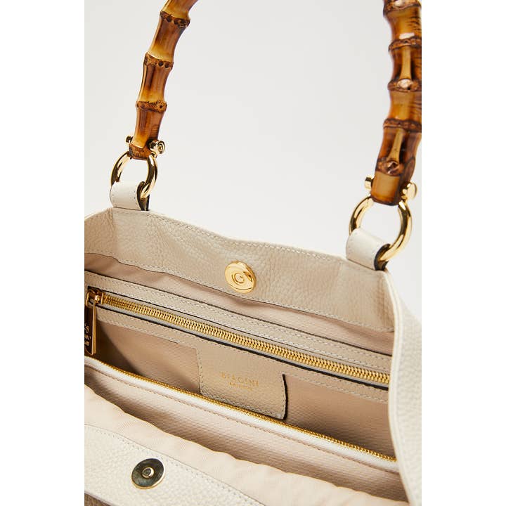 Biagini - Vendita all'ingrosso Tracolla - Donna - Borsa Bamboo Big In Pelle Latte
