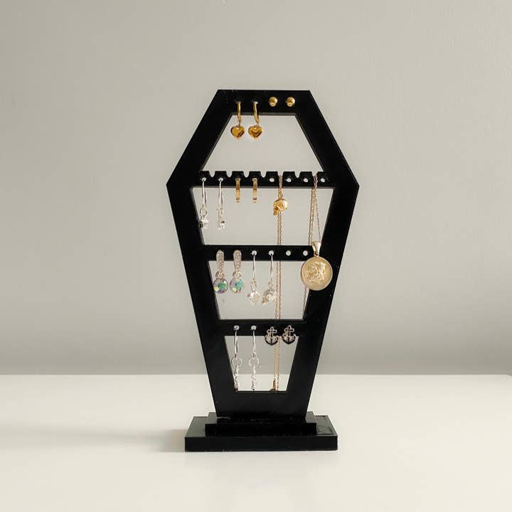 G7T6 – wholesale Jewellery stand & display – Gothic Coffin Shaped Tabletop Jewellery Stand Holder2