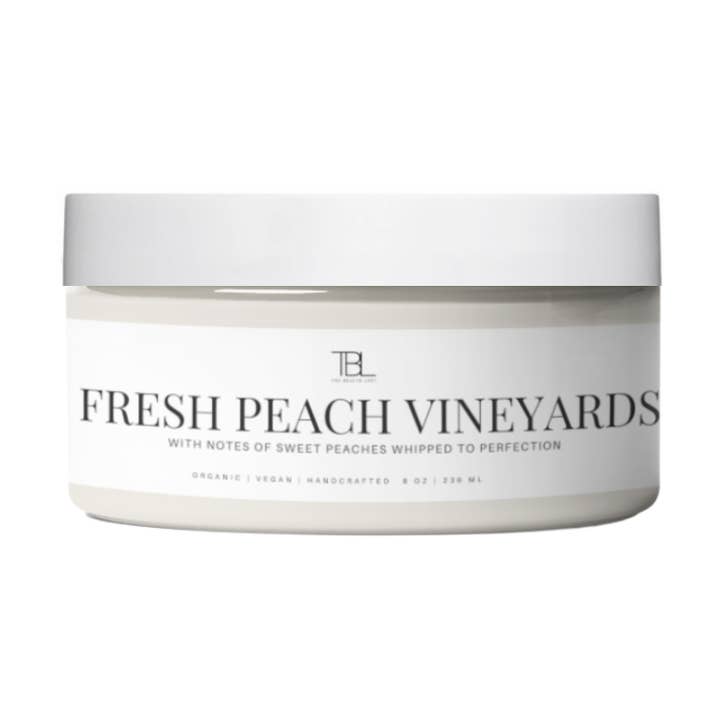 Fresh Peach Vineyards Whipped Body Butter Creme' for wholesale by The Beaute Loft