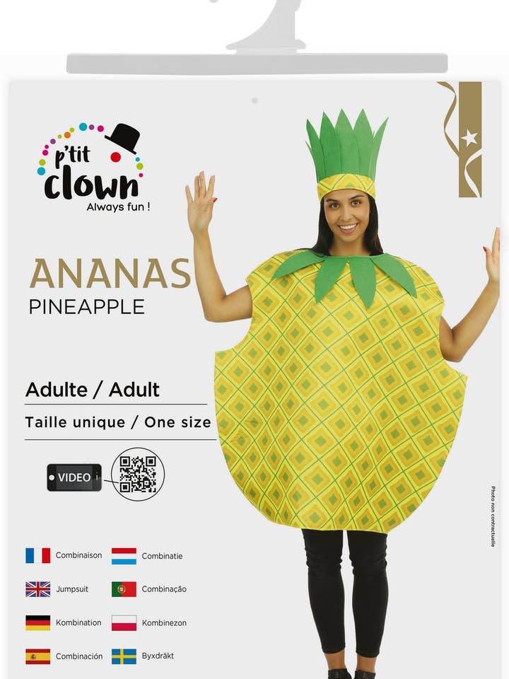 Costume Ananas - Adulte - Taille Unique pour la vente par P'tit Clown