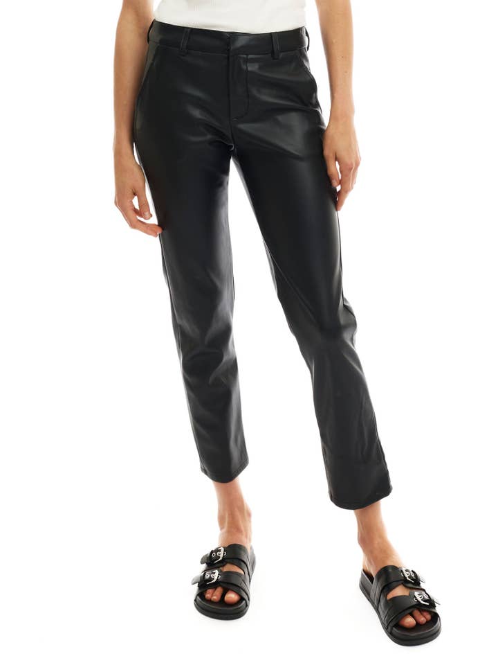 Franny Faux Leather Cropped Trouser for wholesale by LBLC the Label