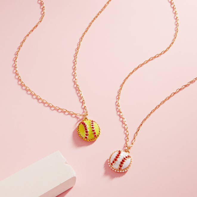 Designature New York - Wholesale Pendant/Charm Necklace - Sports Ball Shape Enamel With Pearl Short Necklace0