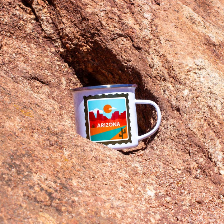 Human Nature Designs - Wholesale Coffee Mug - Arizona Mug - Arizona Coffee Mug - Enamel Camping Mug 1