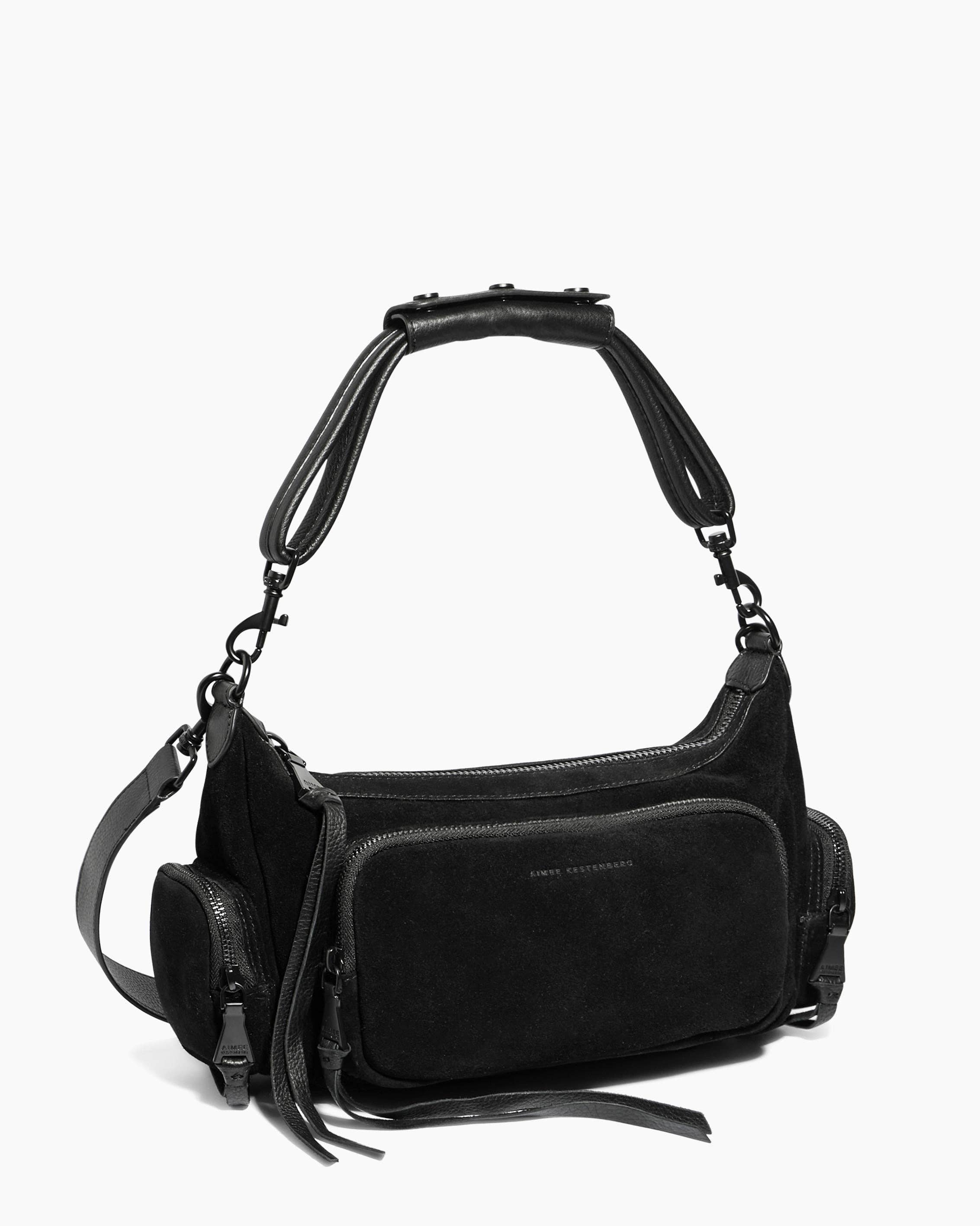 Black Suede Away We Go Convertible Shoulder for wholesale on Faire2