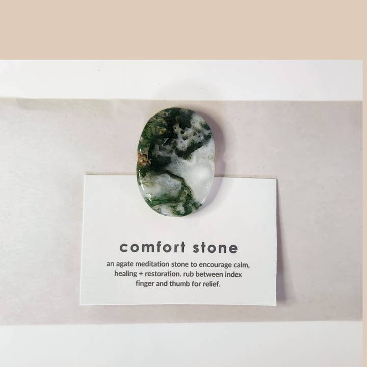 Solace and Sage - Wholesale Spiritual Stone/Crystal - Moss Agate Comfort Stone | Worry Stone2