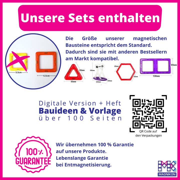 Magnikon – Großhandel Baukasten – Kinder – 2 Stück Magnet Click-Räder für magnetische Bausteine