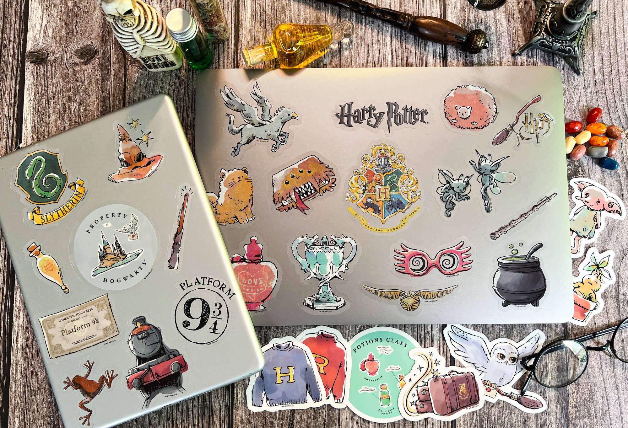 Conquest Journals - Vente Autocollant - Autocollants aquarellés transparents Harry Potter (paquet de 50)4