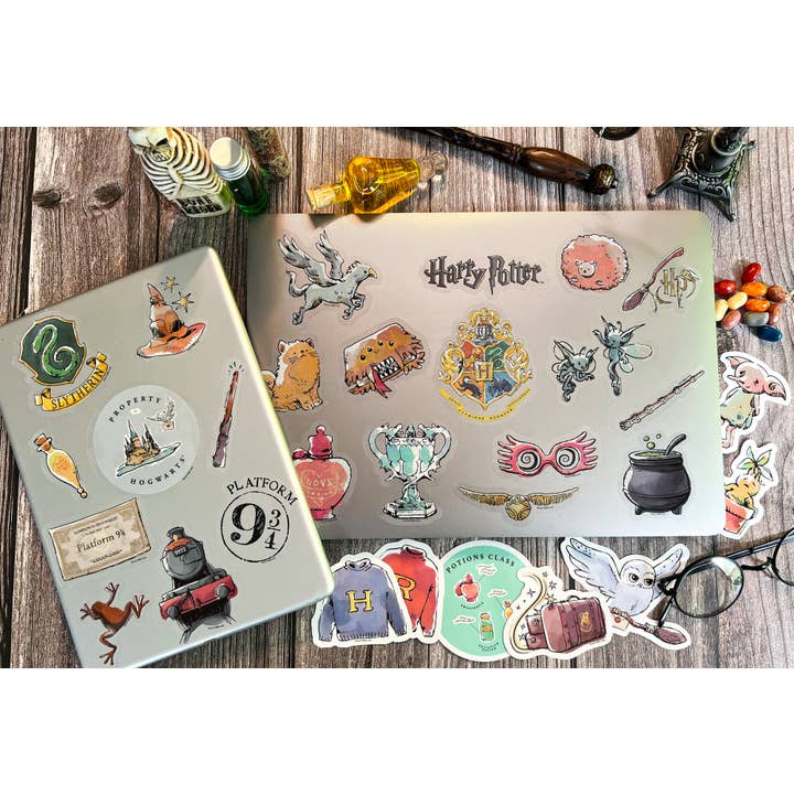 Conquest Journals - Vente Autocollant - Autocollants aquarellés transparents Harry Potter (paquet de 50)4