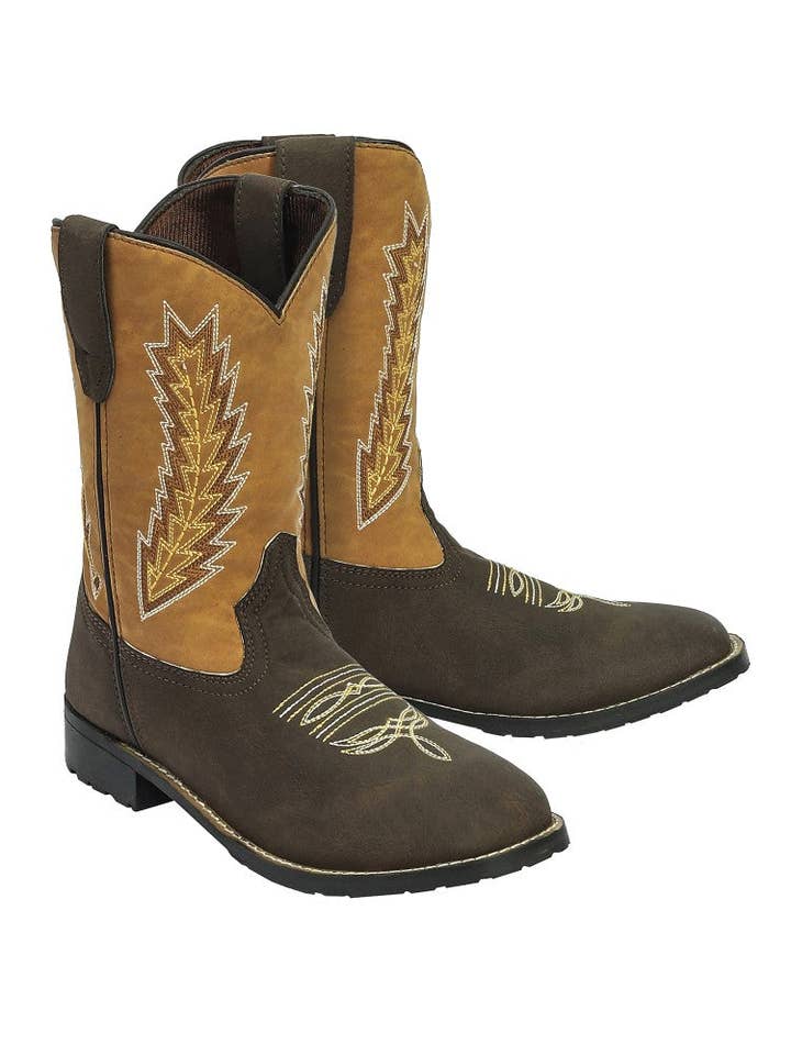 Mocha TuffRider Youth Biscayne Square Toe Western Boot for wholesale on Faire0