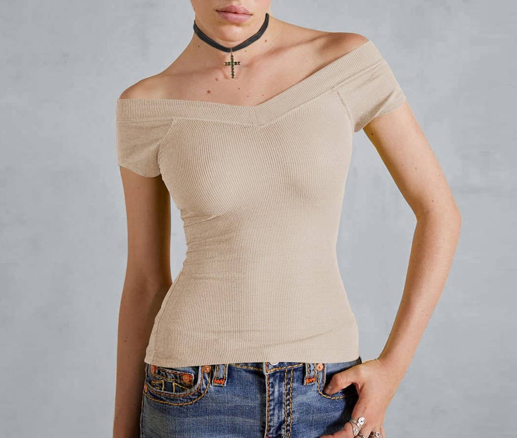 HIDDENBRAND - Wholesale Knit Top - Women's - Slim Solid Color Bottom Shirt T-Shirt8