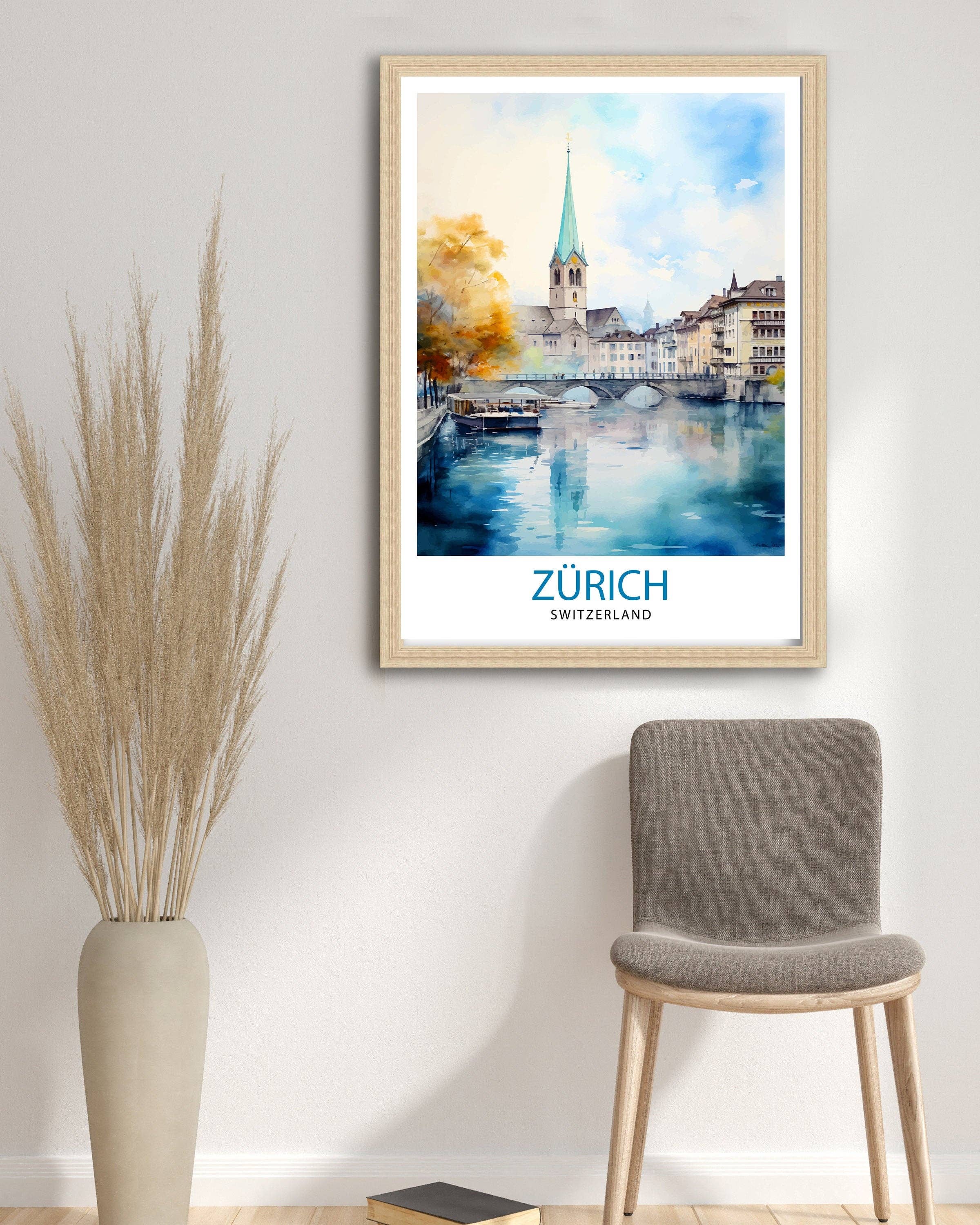 InkNPrintz – wholesale Art print – Zurich Switzerland Travel Poster Zurich3