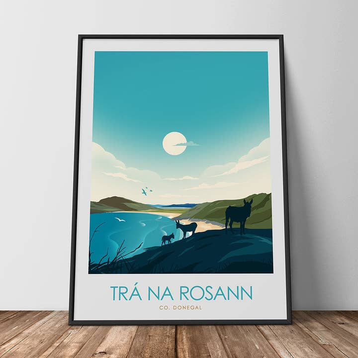 Tra Na Rossan Bay Co. Donegal Minimalist Print for wholesale by Studio Inception