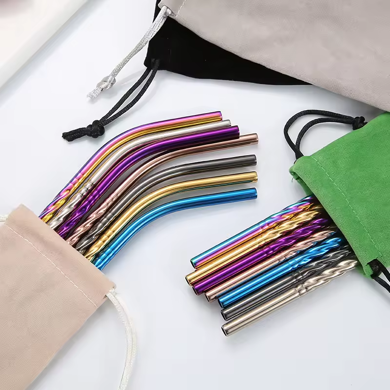 Sostraw & SmartThings - Wholesale Drinking Straw - Spiral Straw - Bent - 215 x 6 mm - 6 available colors2