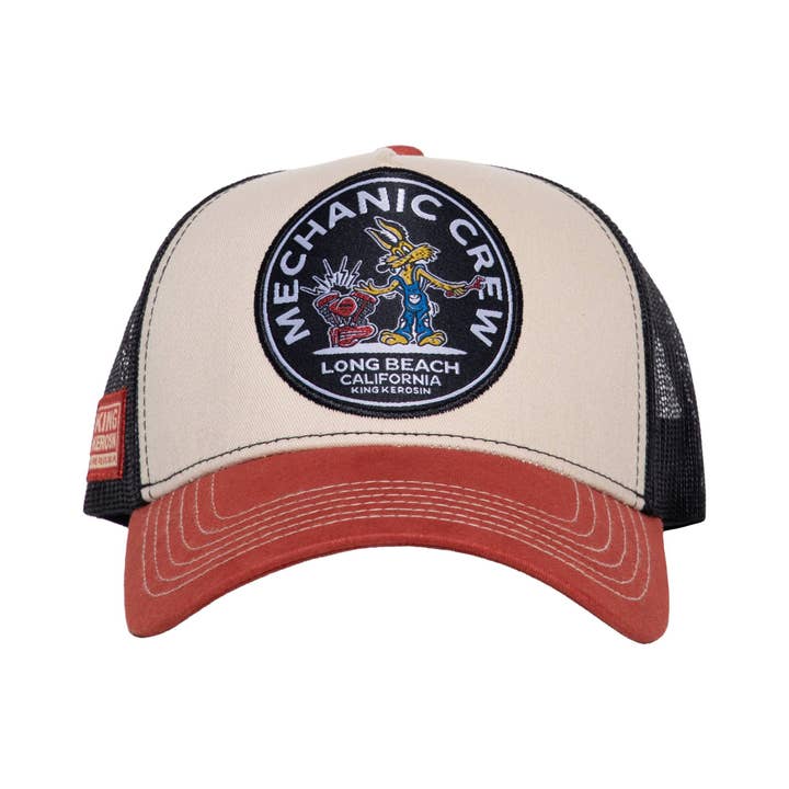 beige Trucker Cap "Mechanic Crew" for wholesale on Faire2
