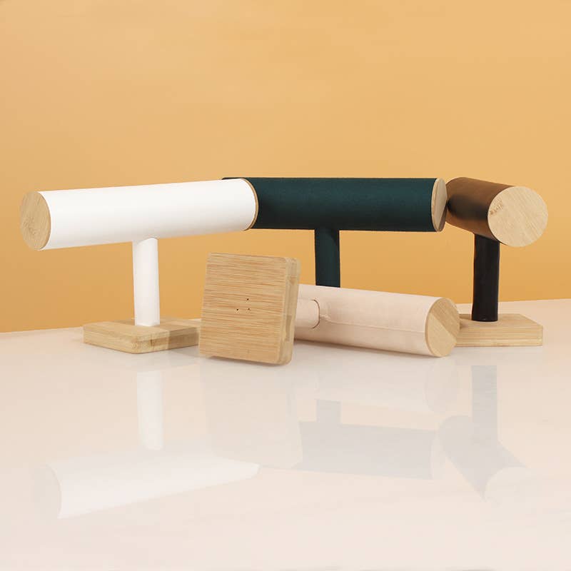 Zakka - Vente Supports et présentoirs à bijoux - Bracelet rond avec chaîne en T, 6,25 pouces H, noir et blanc1