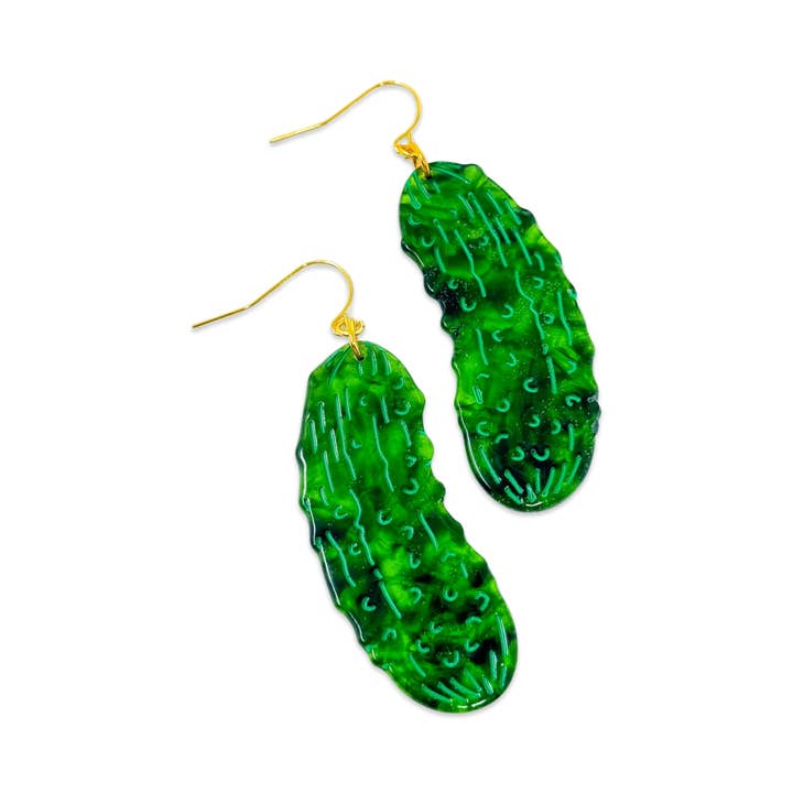 Jenny Lemons - Wholesale Dangle Earrings - Pickle Acetate Earrings