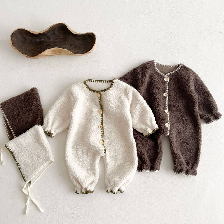MyKids-USA® - Wholesale Jumpsuit - Baby - Baby Solid Color Vintage Style Fleece Jumpsuits