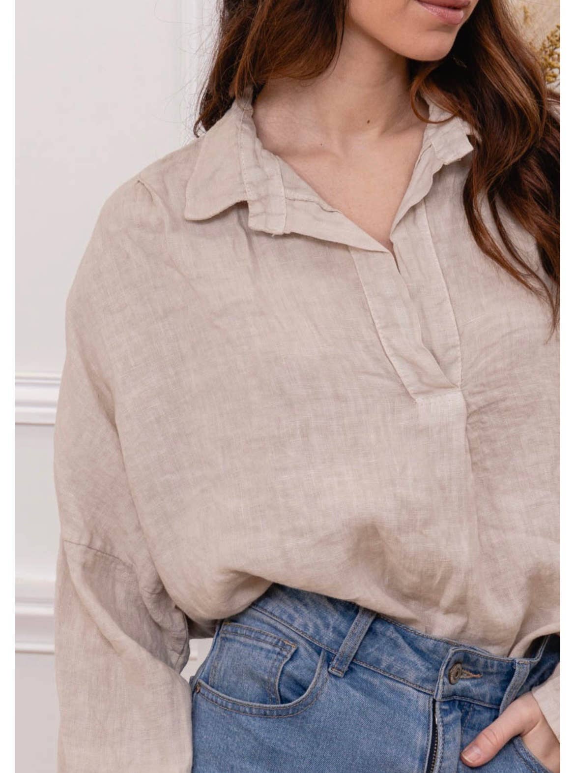 LINEN & COTTON HOUSE – Túnica - Mulher por atacado – CAMISA DE LINHO PARA MULHER 97188ROUPA PRIMAVERA VERÃO4