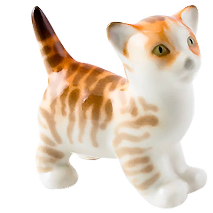Estatueta de porcelana em pé de gatinho por atacado de Golden Cockerel
