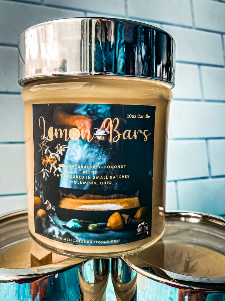 Lemon Bars - 10oz Candle for wholesale by Alli Cat Creative Co.