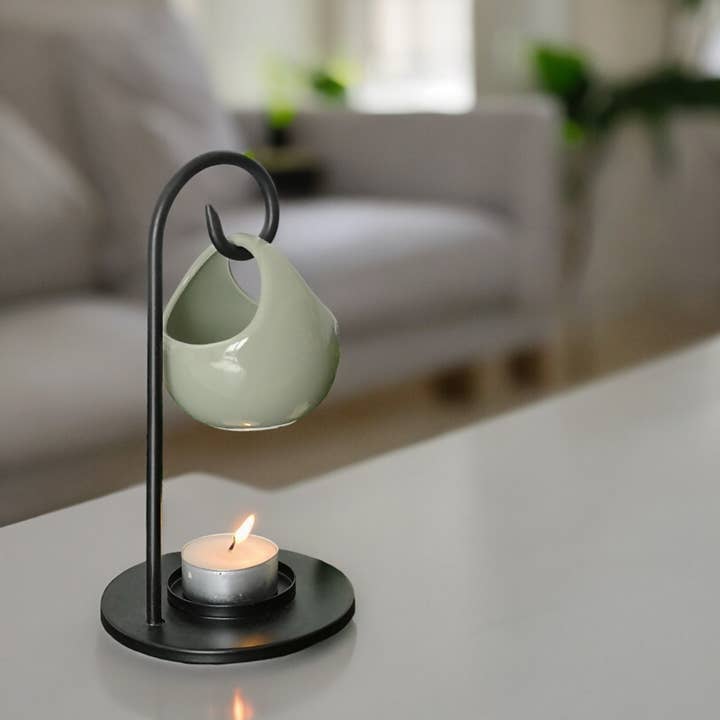 Zen'Arôme - Wholesale Oil warmer - Wrought iron incense burner with suspended ceramic bowl Seis5